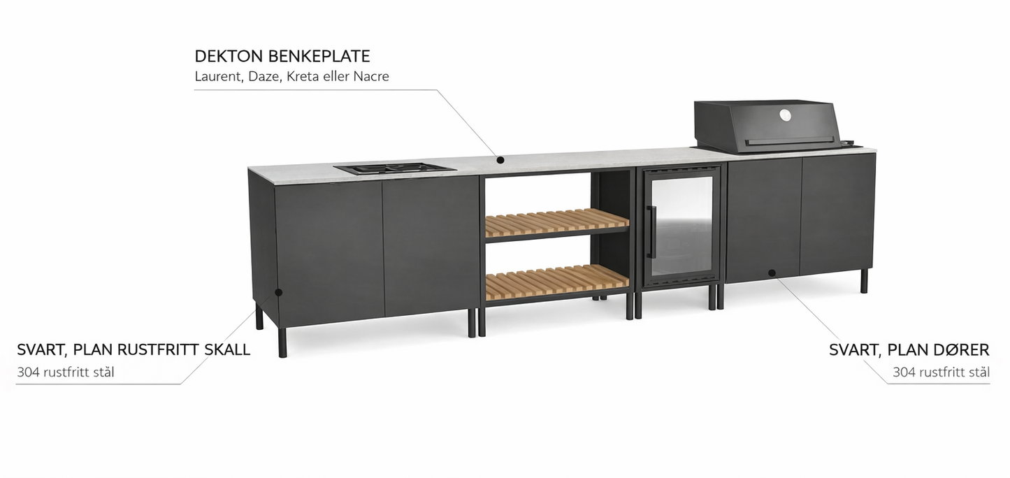 Q-boo Wave 50cm modul med 1 brenner