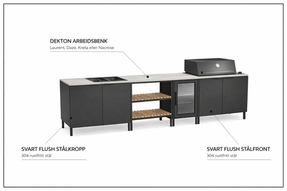 Q-boo Line 100cm modul med 2 brenner