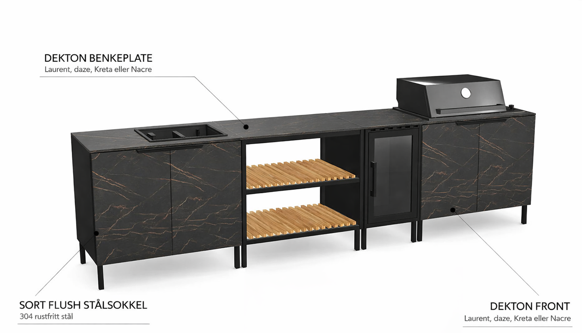 Q-boo Stone 100cm modul med Utegrill