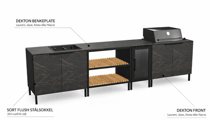 Q-boo Stone 100cm modul med Utegrill